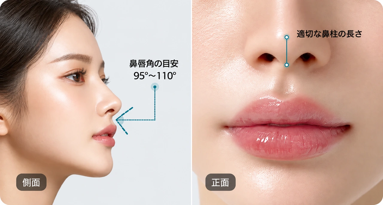 美しい横顔。 鼻と唇のバランス。