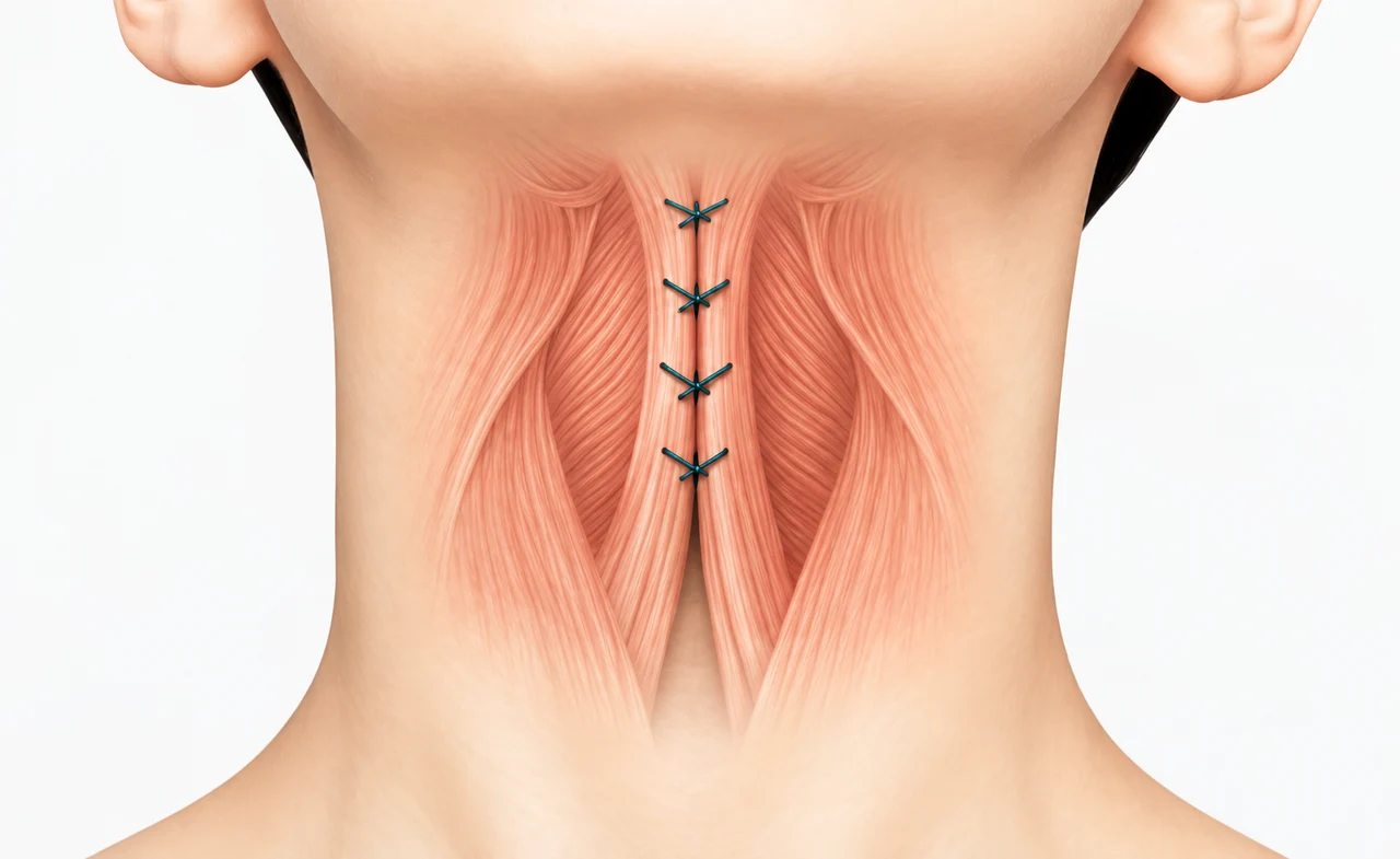Platysma muscle tightening illustration